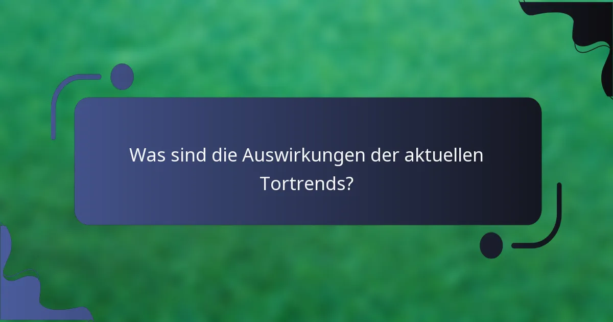 Was sind die Auswirkungen der aktuellen Tortrends?