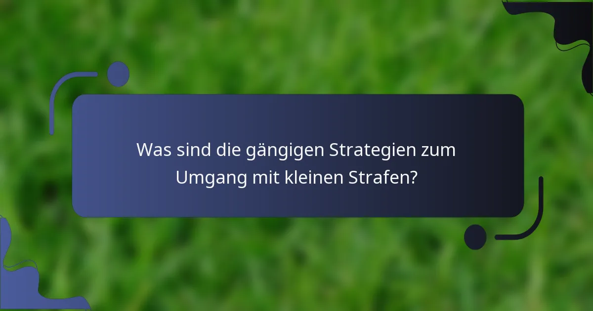 Was sind die gängigen Strategien zum Umgang mit kleinen Strafen?