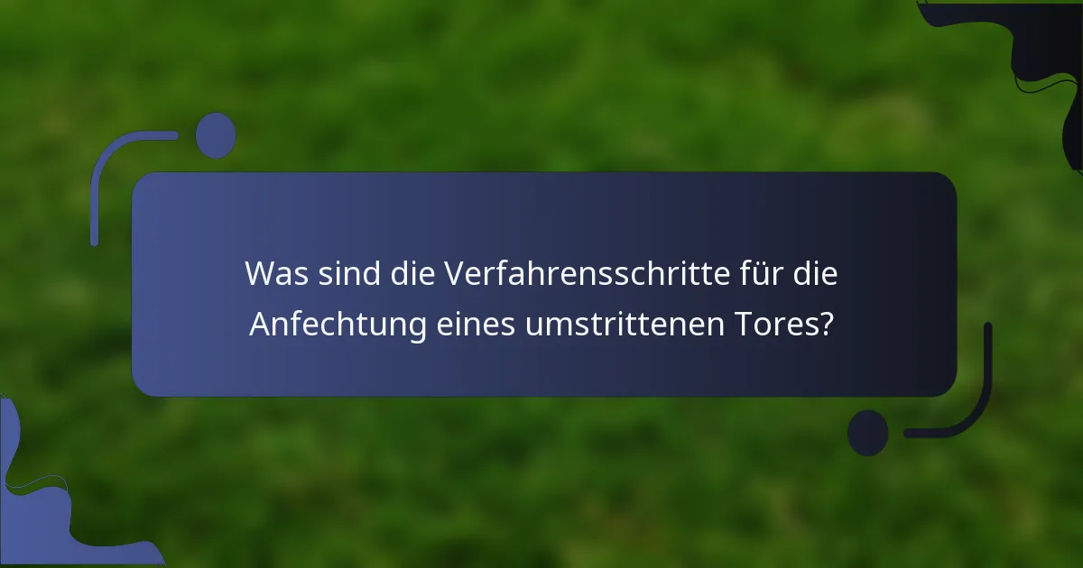 Was sind die Verfahrensschritte für die Anfechtung eines umstrittenen Tores?