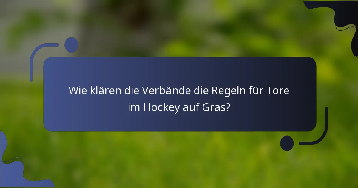 Wie klären die Verbände die Regeln für Tore im Hockey auf Gras?
